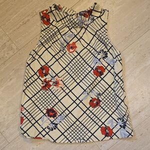 Modcloth Floral Patterned Collared Tank Blouse